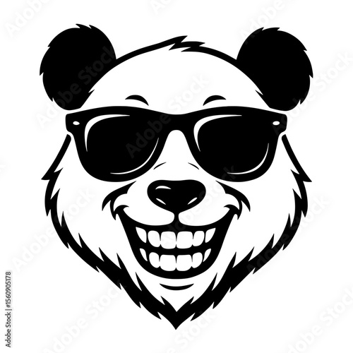 A Cool and Charming Panda smiles slyly. The panda wears sunglasses, embodying coolness and confidence. vector illustration