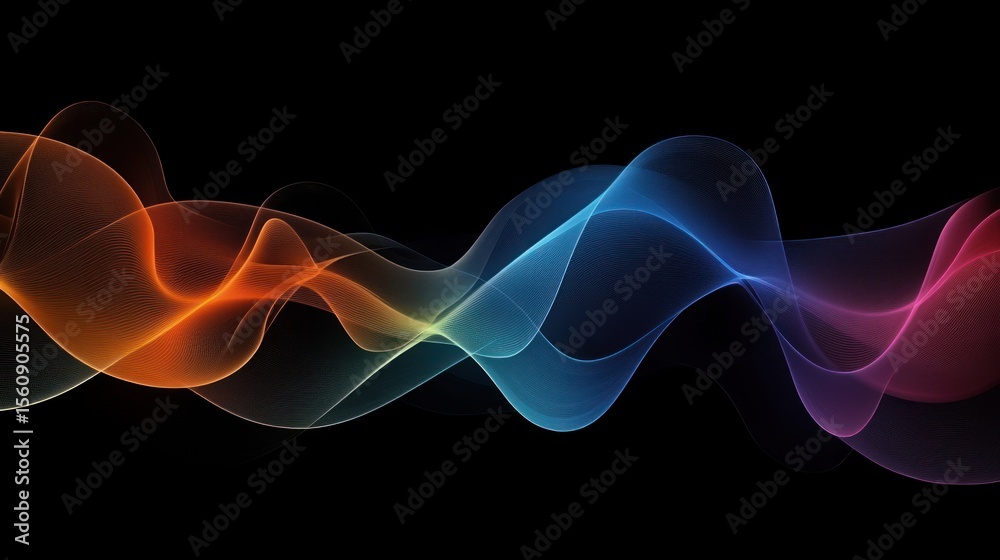 Fototapeta premium Abstract colorful wavy lines