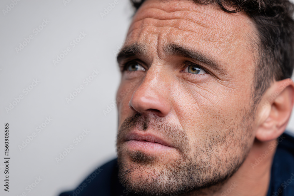 Fototapeta premium paramedic with worried expression looking to left