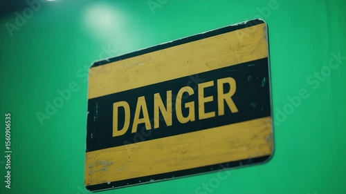 Yellow vintage caution sign graphic design