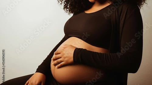 A tender moment of pregnancy, showcasing the beauty of motherhood. 