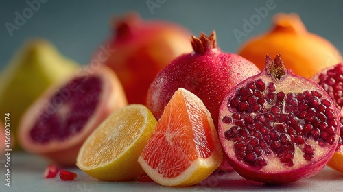 Vibrant display of exotic fruits showcasing rich colors and textures