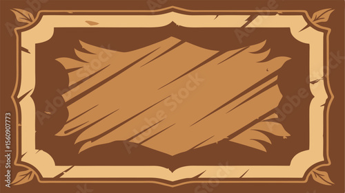 Rustic brown frame with a decorative design suitable for adding your own text