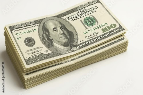 Los billetes se amontonan haciendo un fajo