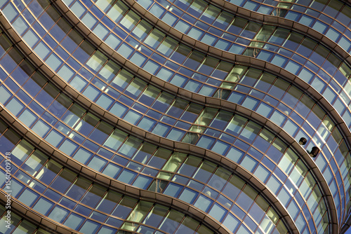 Detail of Unicredit tower in Porta Nuova, Milan, Italy