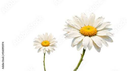 Wallpaper Mural Two watercolor daisies for girls — isolated impasto painting with white petals and yellow center Torontodigital.ca