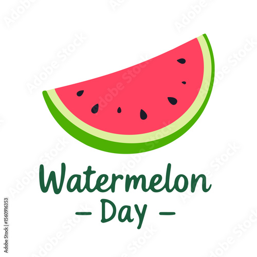 Watermelon day piece, vector art illustration.