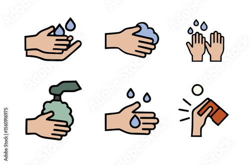 Hygiene Steps Displaying Thorough Handwashing Technique and Drying After Cleaning