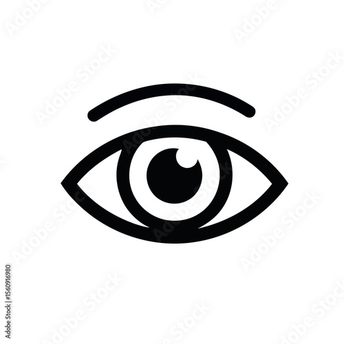 Simple graphic of an eye with eyebrow for visibility and visual representation