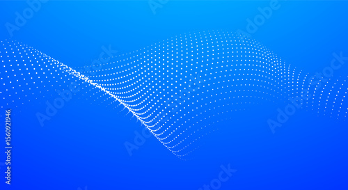 Blue Gradient Dot Wave Mesh Pattern for Website Banner or Hero Section Background