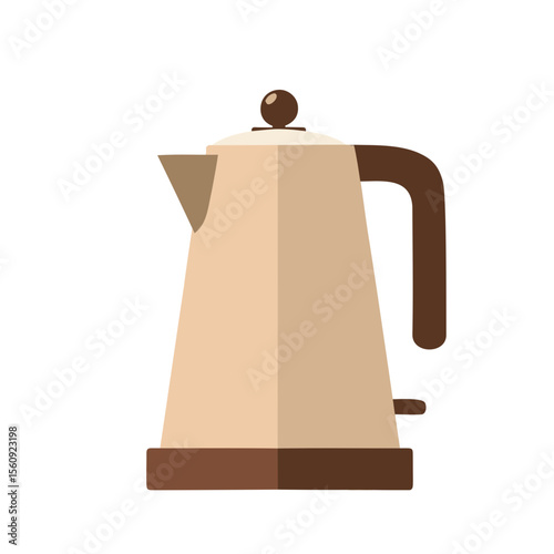Minimalist kettle design on transparent background