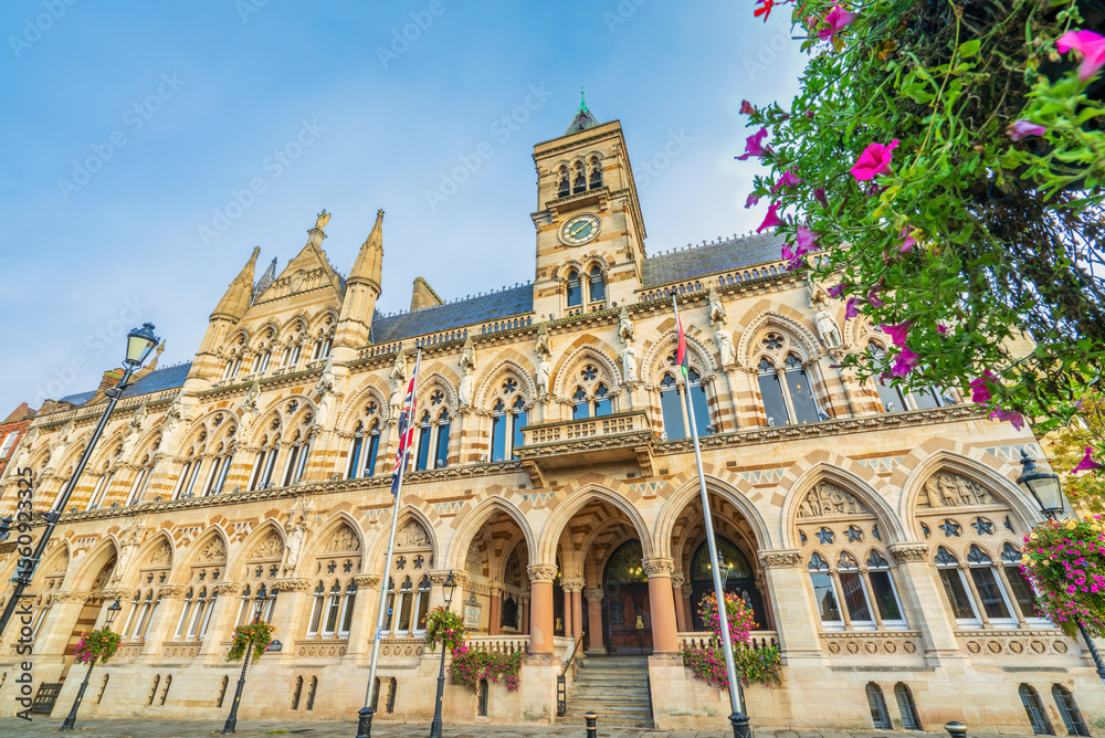 Fototapeta premium The Guildhall building in Northampton City and it's gothic revival architecture. England