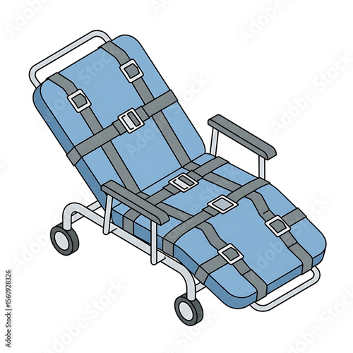 Emergency hospital stretcher chair with wheels.