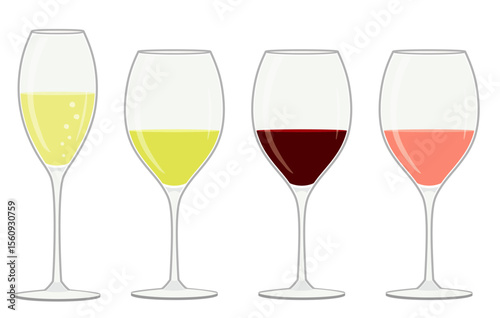 アルコール飲料_グラスワインとシャンパン