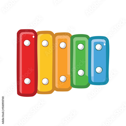 A colorful xylophone, perfect for musical learning. It features bars of different colors, with a child-friendly design.