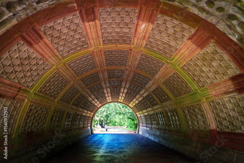 Cleft Ridge Arch in Prospect Park, Brooklyn, New York — the elaborate landmark tunnel and the first structure in the United States composed of cast concrete