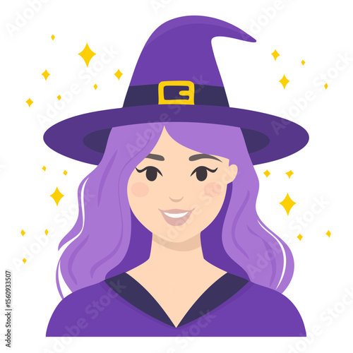 Cute Cartoon Halloween Witc...