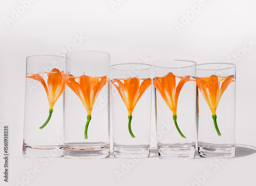 glass with flowers