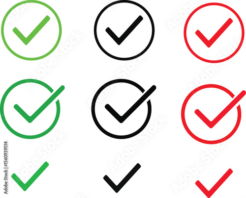 Check mark and cross icons with buttons for correct and incorrect choices