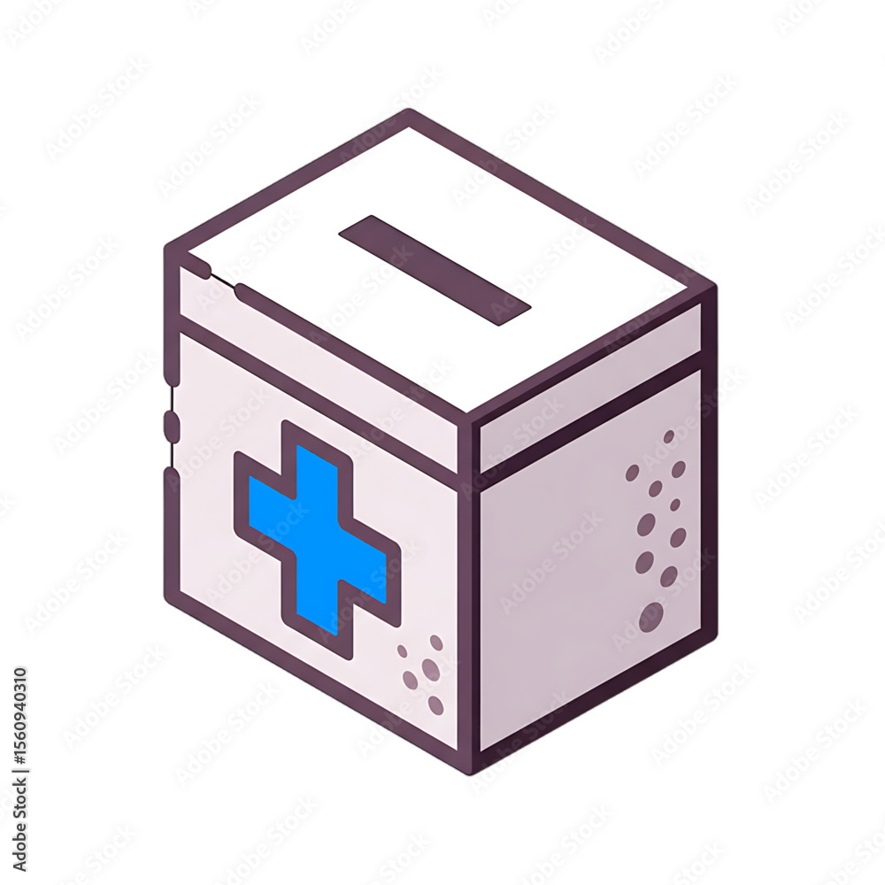 Obraz premium Donation box with medical cross for health fundraisers.