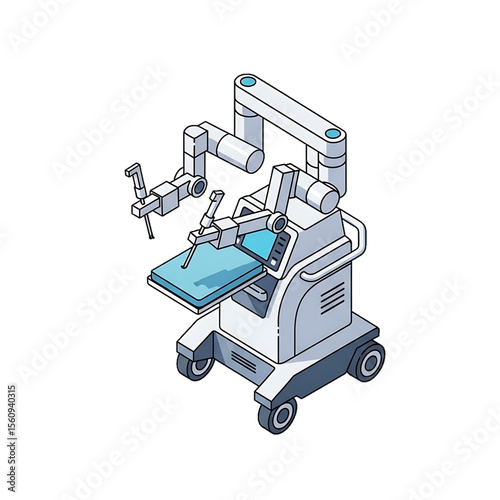 Robotic surgery machine used in precision procedures.