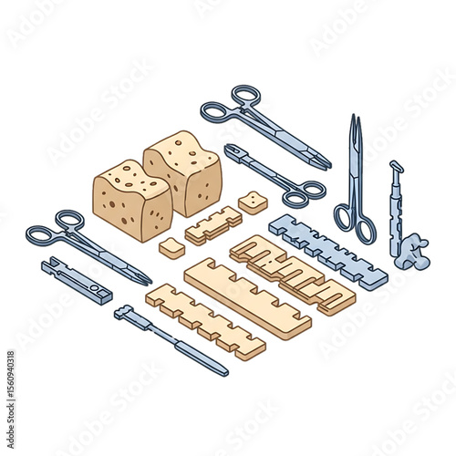 Surgical implant set with orthopedic components.