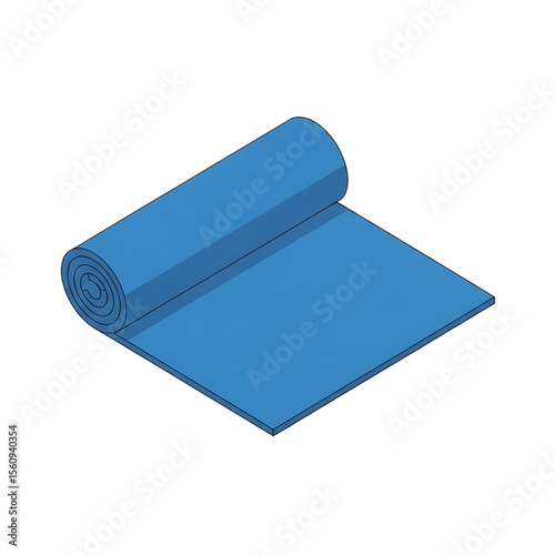 Rolled yoga mat for physical therapy or relaxation.