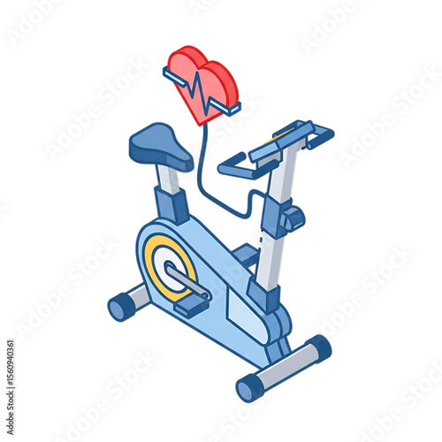 Stationary exercise bike for cardio training.