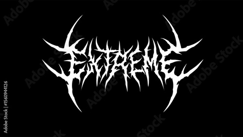 extreme typography vector in symmetrical shapes dark metal style for streetwear, t-shirt print apparel, sticker, poster, band name logo and more