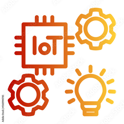 Advanced Automation Processor Icon from the Business Automation icon collection (Outline Gradient style)