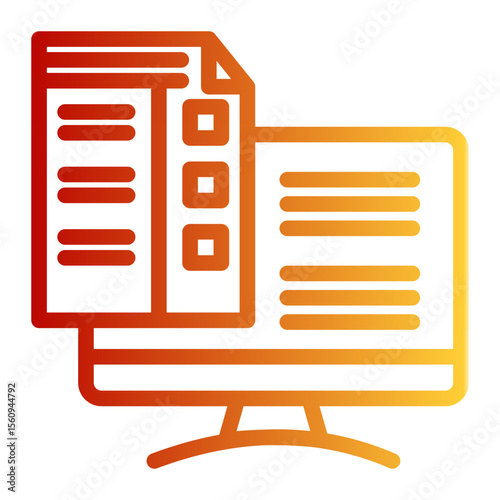 Digital Data Input Interface from the Business Automation icon collection (Outline Gradient style)