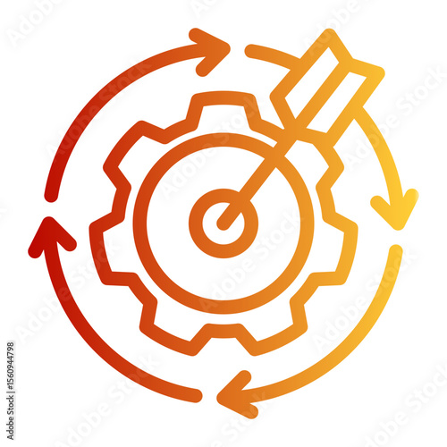 Precision Targeting System from the Business Automation icon collection (Outline Gradient style)