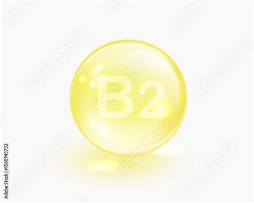 Vitamin B2 (Riboflavin) Softgel Capsule Symbol Isolated