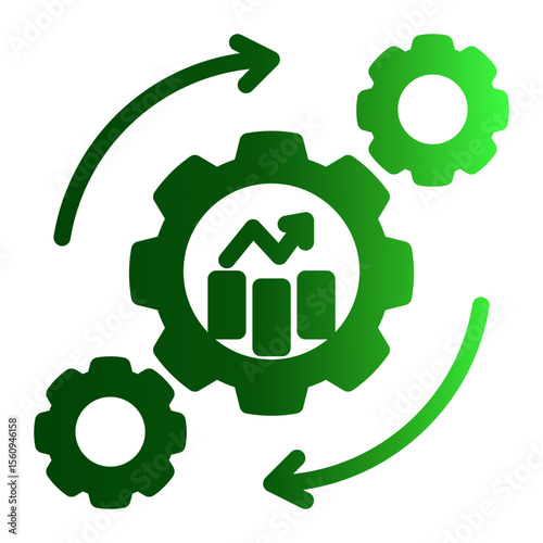 Smart Process Synchronization from the Business Automation icon collection (Solid Gradient style)