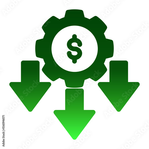 Cost Optimization Strategy from the Business Automation icon collection (Solid Gradient style)