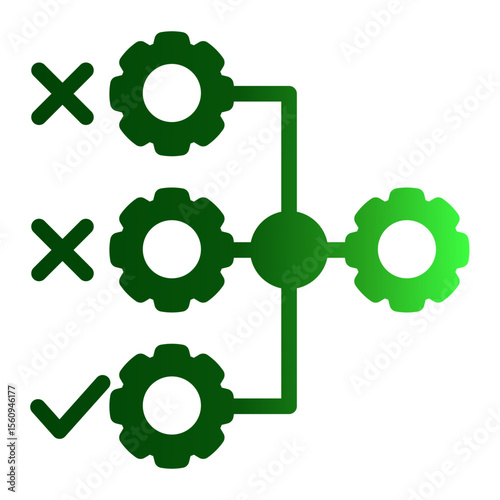Automated Industrial Workflow from the Business Automation icon collection (Solid Gradient style)