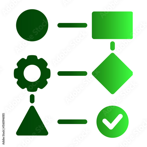 Automated Process Flowchart from the Business Automation icon collection (Solid Gradient style)
