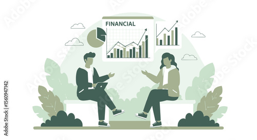 Business Meeting For Financial Growth Discussion And Investment Strategy Sharing Outdoors