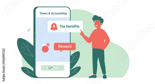 Accounting App For Tax Management And Benefit Rewards Showing On Smartphone Screen