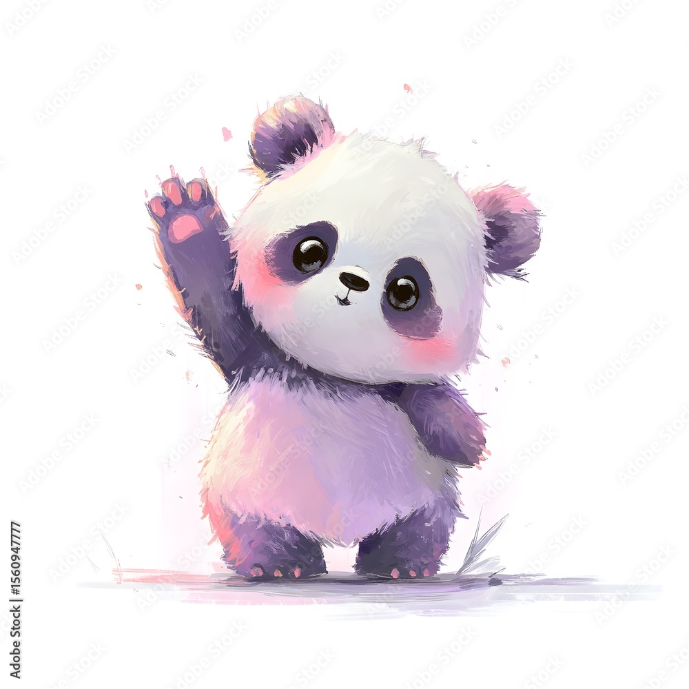 Obraz premium Cute Panda waving hello
