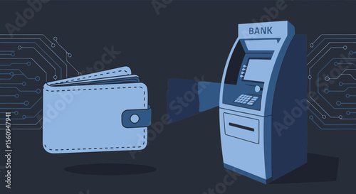Modern Banking Wallet Design Representing Digital Financial Services Transactions