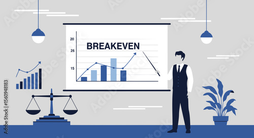 Breakeven Point Analysis Showing Equilibrium With Business Presentation Performance Chart