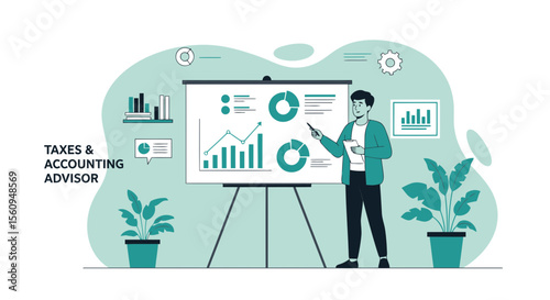 Financial Advisor Presenting Tax And Accounting Strategies In A Modern Office Setting
