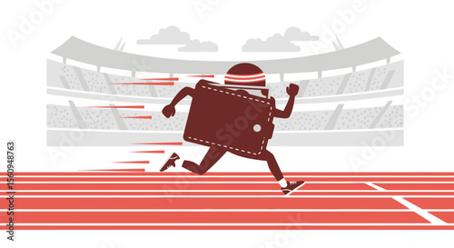 Wallet on a Race Track Depicts Finance Financial Losses or Budgeting Issues