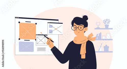 Creative Professional Designing Digital Interfaces And Website Layout On A Computer Screen