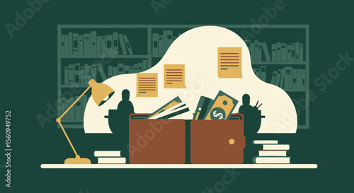 Financial Planning And Investment Strategy Concept In Minimalist Style Illustration