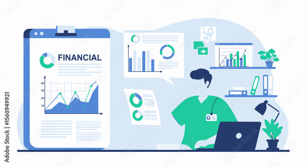 Obraz premium Medical Staff Analyzing Financial Data and Chart Graphs on Clipboard for Diagnostic Purposes