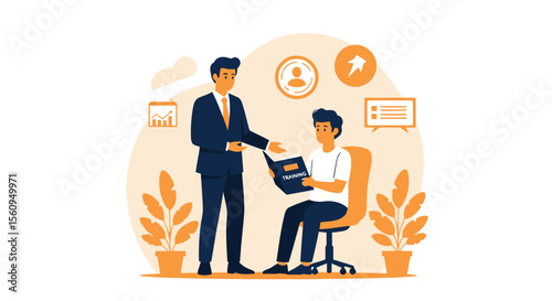 Effective Employee Onboarding And Training Program Illustration For Business Success