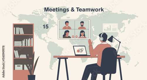 Engaging Virtual Meeting And Team Collaboration Around The World Via Video Conference