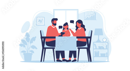 Family Planning Home Finances Together At The Table Business Decision Strategy